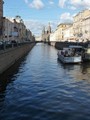 View from Nevskiy down a canal to the Church of the Savior on Spilled Blood